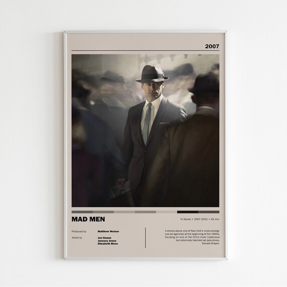 Mad Men Poster Tv Series Minimalist Poster Tv Show Retro - Etsy