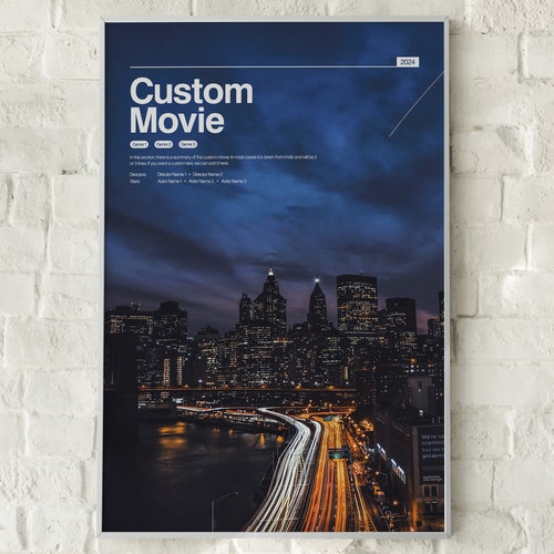 Custom Movie Poster Print Personalized Minimalist Movie Etsy