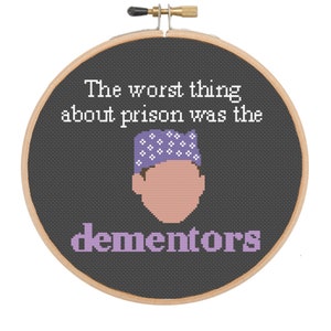 Prison Mike- Funny The Office themed cross stitch pattern- Michael Scott- Downloadable PDF