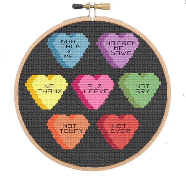 Rejection Hearts- Downloadable PDF Cross-stitch Pattern