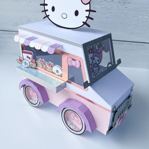 Pink Kitty Truck Center Piece Room Decorations Rolling Truc Favor Box image 10