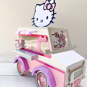 Pink Kitty Truck Center Piece Room Decorations Rolling Truc Favor Box image 4