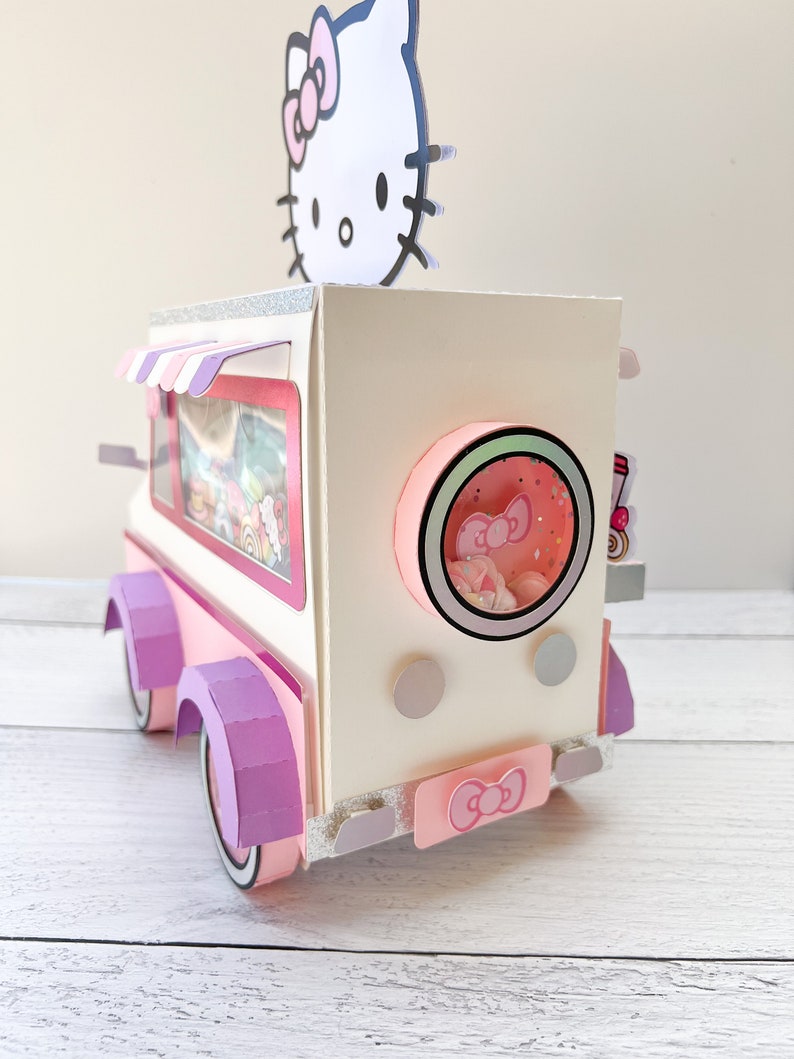 Pink Kitty Truck Center Piece Room Decorations Rolling Truc Favor Box image 5