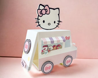 Kawaii Kitty Favor Box | Party Favor Box| Custom Favor Box| 3D Papercraft| Party Decorations