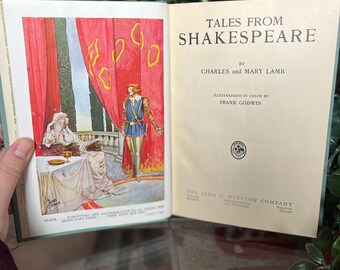 Art Deco Children’s Book ‘Tales of Shakespeare’ with Lithograph Illustrations by Frank Godwin, EXCELLENT condition for age