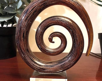 8” Murano Glassware Modern Spiral Art Sculpture