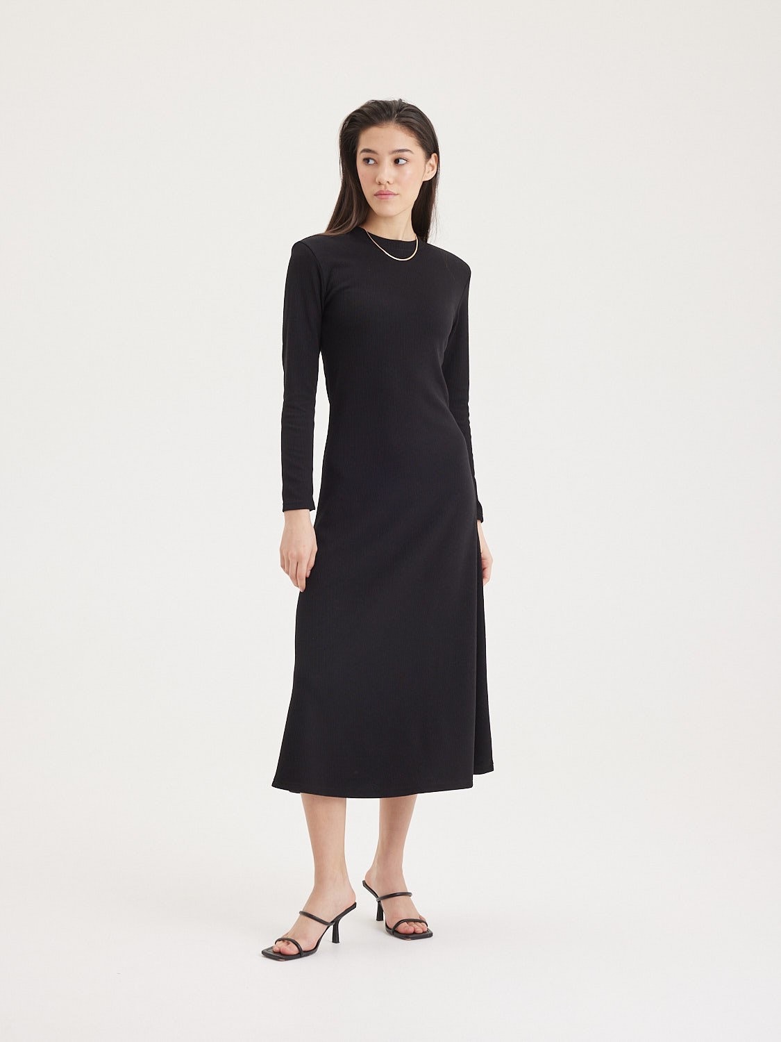 Jersey Black Midi Dress Midi Dress Black Ribbed Jersey Dress Moore Ribbed  Tank Midi Dress