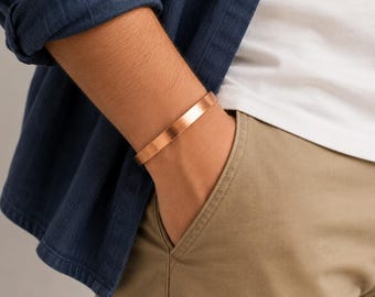 Pure Copper Magnetic Bracelet for Women, Adjustable Copper Cuff Bracelet, Hammered Copper Jewelry, Wellness Gift for Her, Birthday Gift