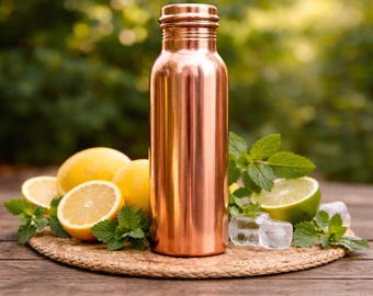 34oz Pure Copper Water Bottle - Handmade -Gift for Healthy Hydration, Eco-Friendly Wellness Gift