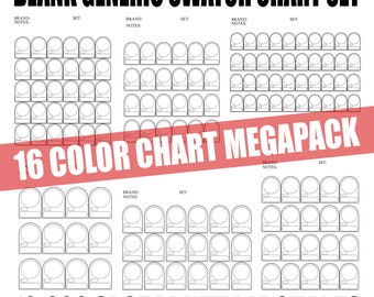 16 Printable Color Swatch Chart Mega Pack- DIY Generic-  Colored Pencils- Alcohol Markers- Paint- Ink- PDF 12, 24, 36, 80, 120, 200 + More