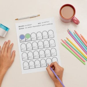 24 Color Printable Swatch Chart- Generic - DIY- Artist Reference ...