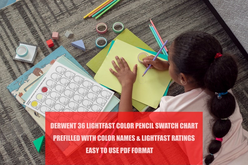 DERWENT LIGHTFAST 36 Color Swatch Chart-printable PDF Sheet - Etsy