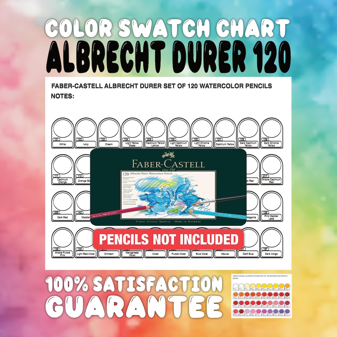 FABER-CASTELL Albrecht Durer 120 Watercolor Pencils Color Chart