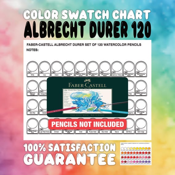 FABER-CASTELL Albrecht Durer 120 Watercolor Pencils Color Chart