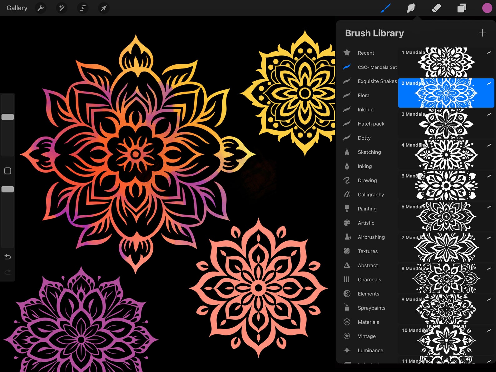 100+ Mandala Procreate Stamp Brushes Set Vol. 1, 2, 3- Ornamental Flash ...