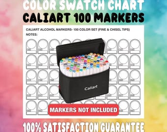 CALIART 100 Marker Color Swatch Chart- PDF Template Sheet