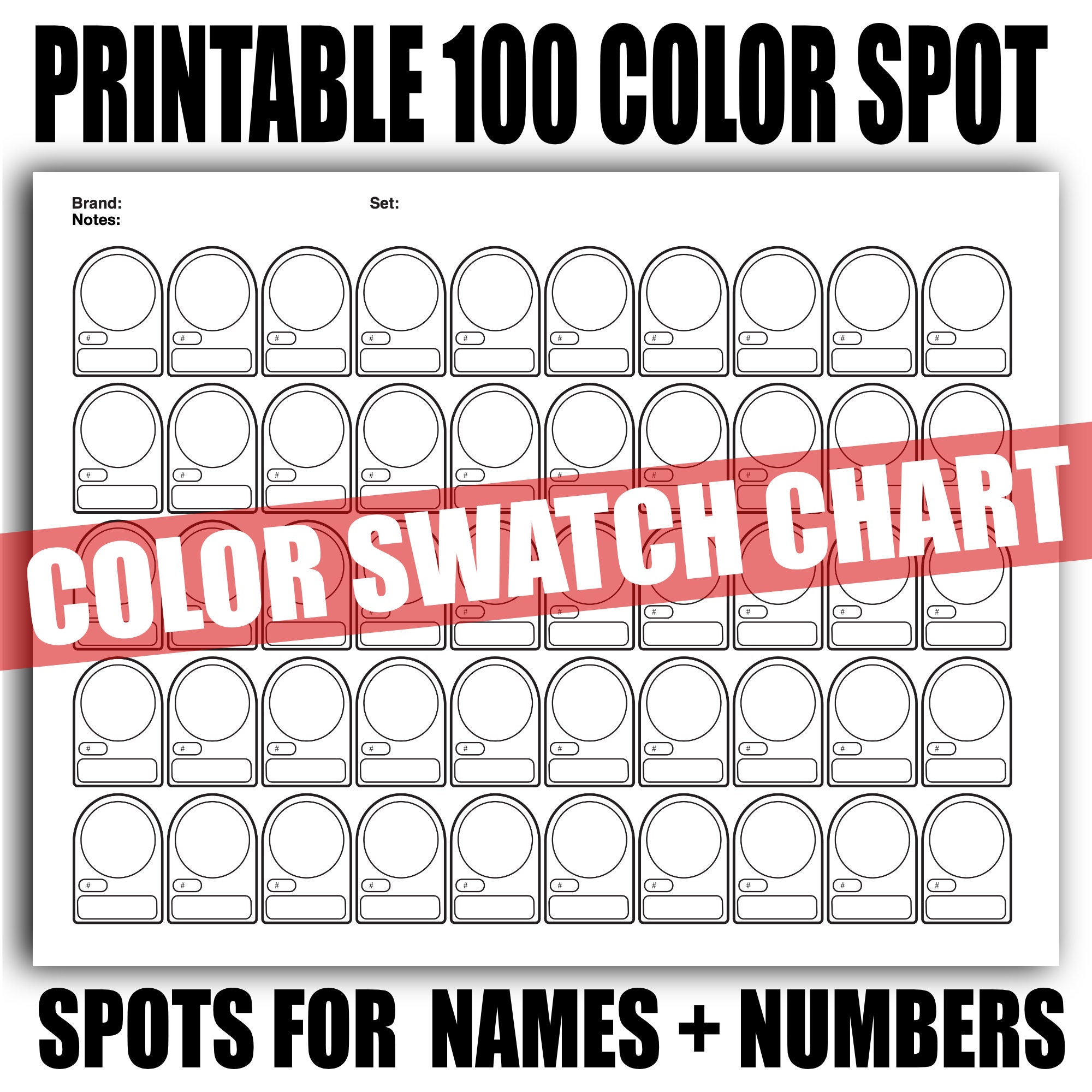 Swatch Sheet for Caran D'ache Luminance Colored Pencils Instant Download  File 