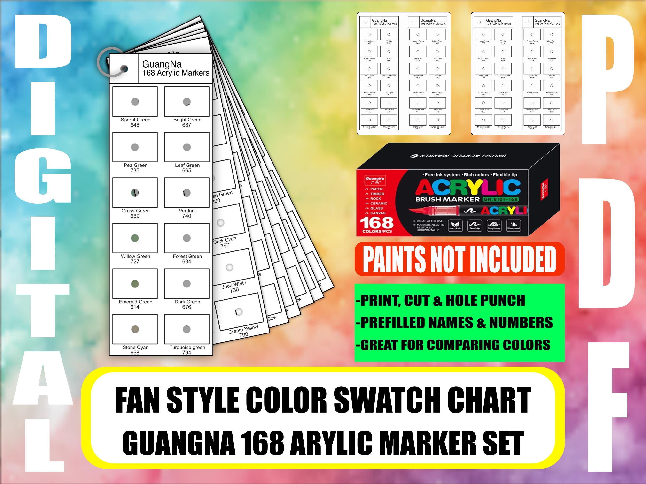 Guangna 168 Fan Style Swatch Chart (PDF Sheets) - Etsy