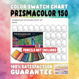 PRISMACOLOR 150 Colored Pencils Color Chart-2 Versions- Prefilled Swatch Template- Printable Art Resources