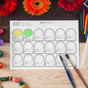 18 Color Printable Swatch Chart- Generic - DIY- Artist Reference ...