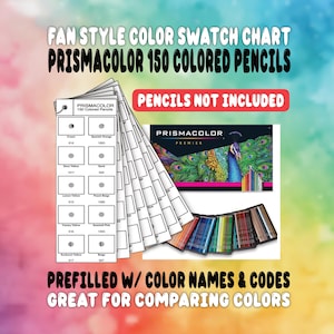 Prismacolor 150 kleurenkaartkaarten - waaierstijl staalsjabloon (afdrukbare pdf)
