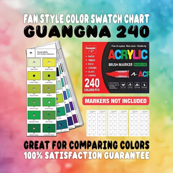 Marqueurs Acryliques GuangNa – 240 Couleurs, Pointe Flexible – Pour Papier, Bois, Verre, Céramique, Toile