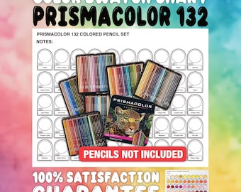 PRISMACOLOR 132 Colored Pencils Color Chart- 3 Versions-Prefilled Swatch Template- Printable Art Resources