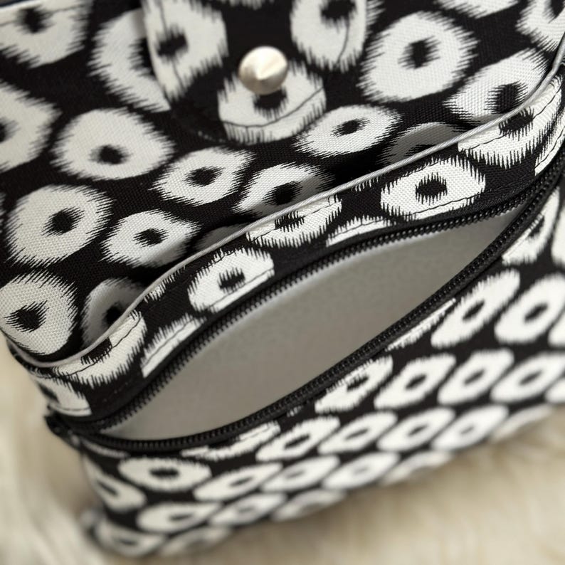 Handmade Padded Book Sleeve with Zipper Pocket, Slip Pocket, and Snap Closure image 16