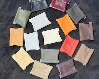 Small Leather Snap Coin Pouch: Pop Open Design