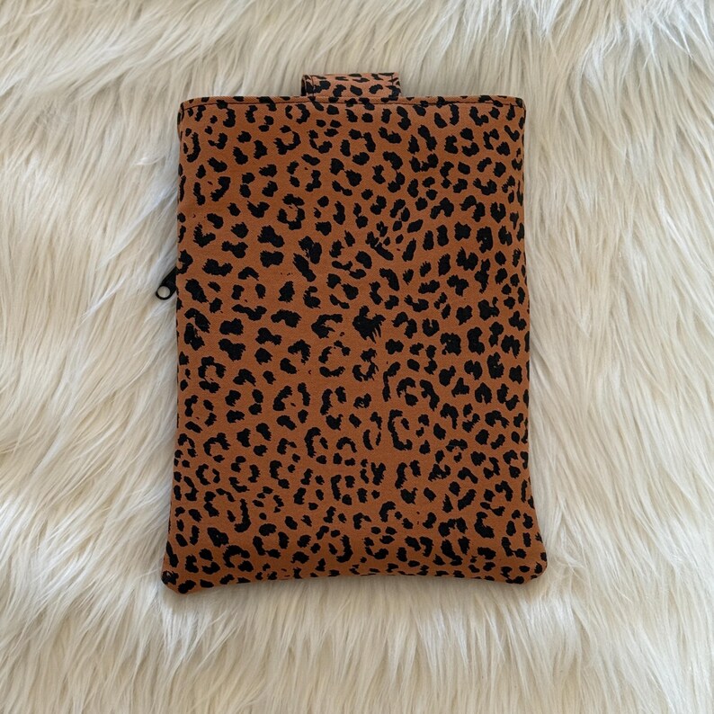 Handmade Padded Book Sleeve with Zipper Pocket, Slip Pocket, and Snap Closure image 13