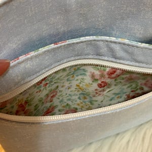 Handmade Padded Book Sleeve with Zipper Pocket, Slip Pocket, and Snap Closure image 9