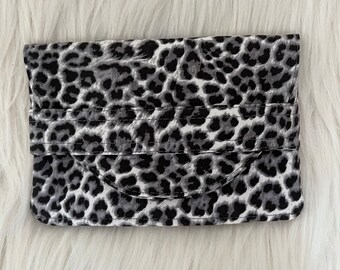 Travel Wallet  Gray Leopard Fabric Wallet