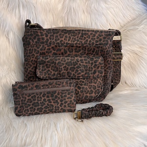 Monedero crossbody cartera Scrunchie Key Fob Set, bolso bandolera mediano grande, bolso crossbody de guepardo, tote crossbody de cardo