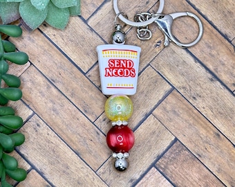 Send Noods Beaded Bar Keychain