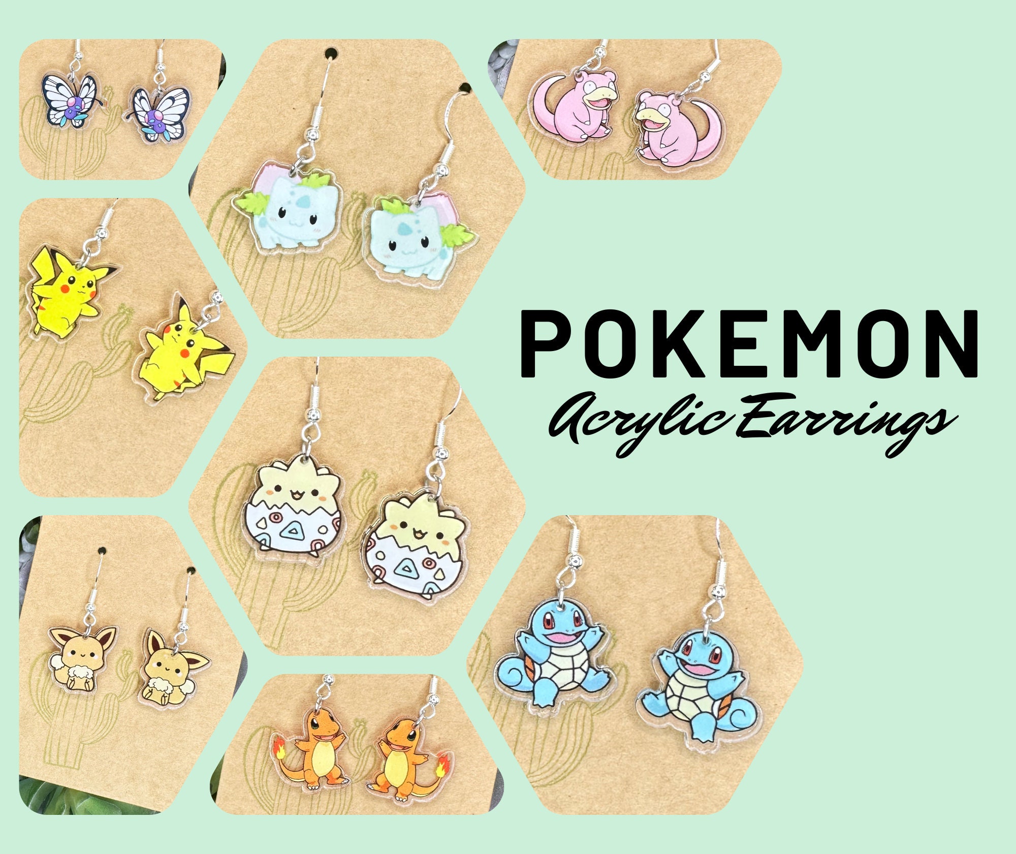Pokemon Earrings Etsy