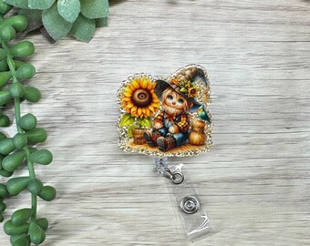 Sunflower Scarecrow Badge Reel