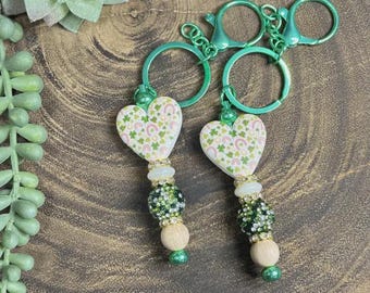 Lucky Confetti Heart Keychain