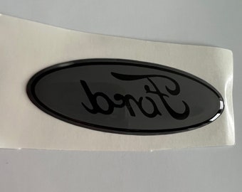 Gel coated Ford logo For Steering wheel, coated emblem overlays Grey/Black