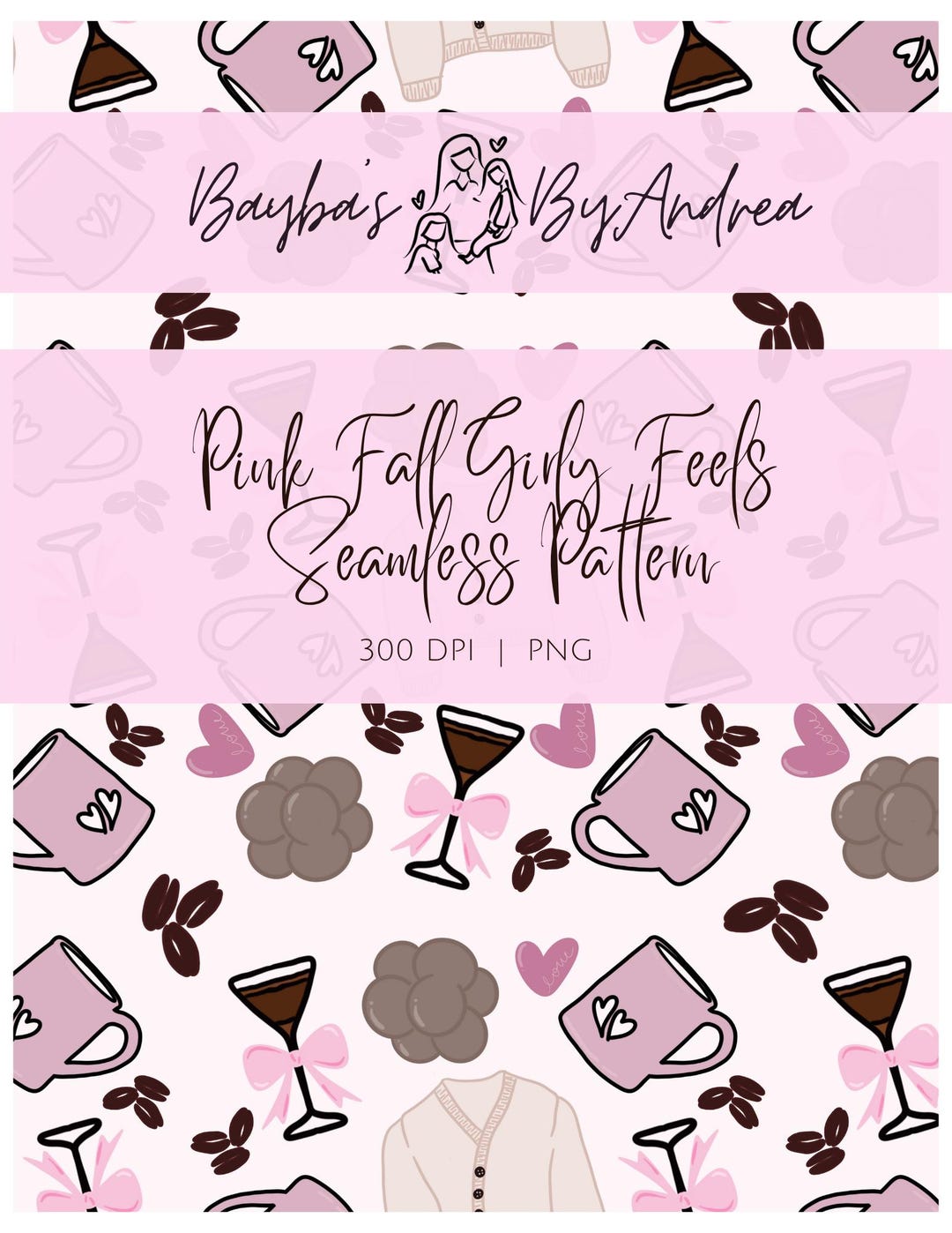 Fall Pink Pattern Simple Pink Fall Girly Feels Seamless Pattern - Etsy