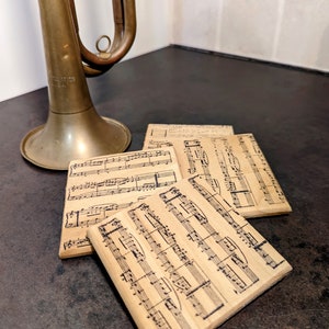 Handmade Coasters | Music | Wooden Coasters | Drink Coasters | Coffee Coasters | Eco-Friendly Coaster Set | Cabin Gift | Music