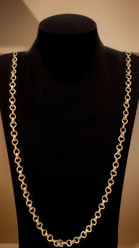 Solid 18K Yellow Gold Twisted Chain Necklace, Mad… - image 2