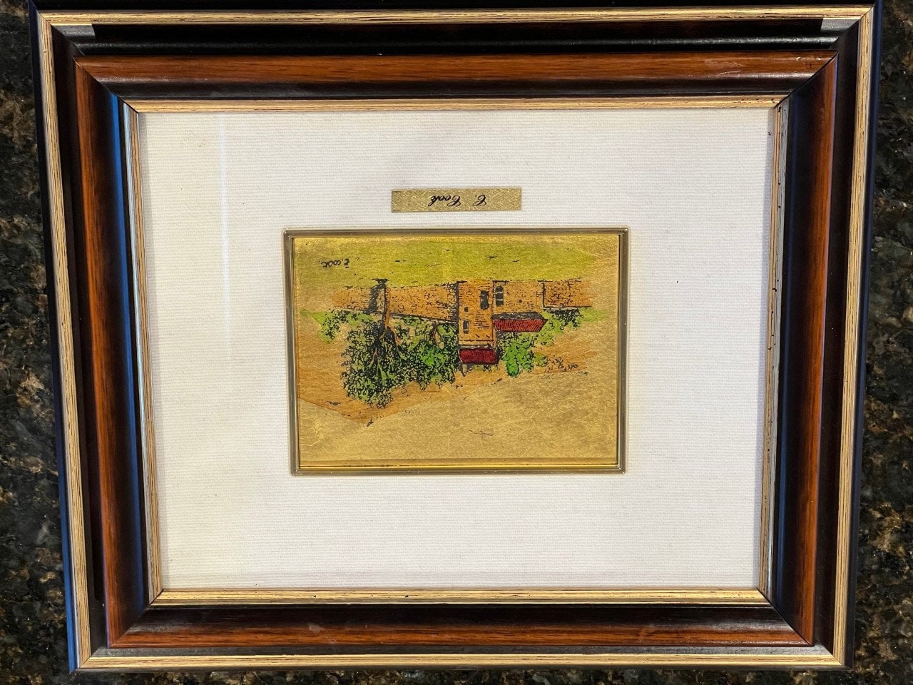 52美品！certificato di garanzia コレクション 絵 24K Gold Leaf Framed Italian Art: Hand-painted Tuscan & Genoa