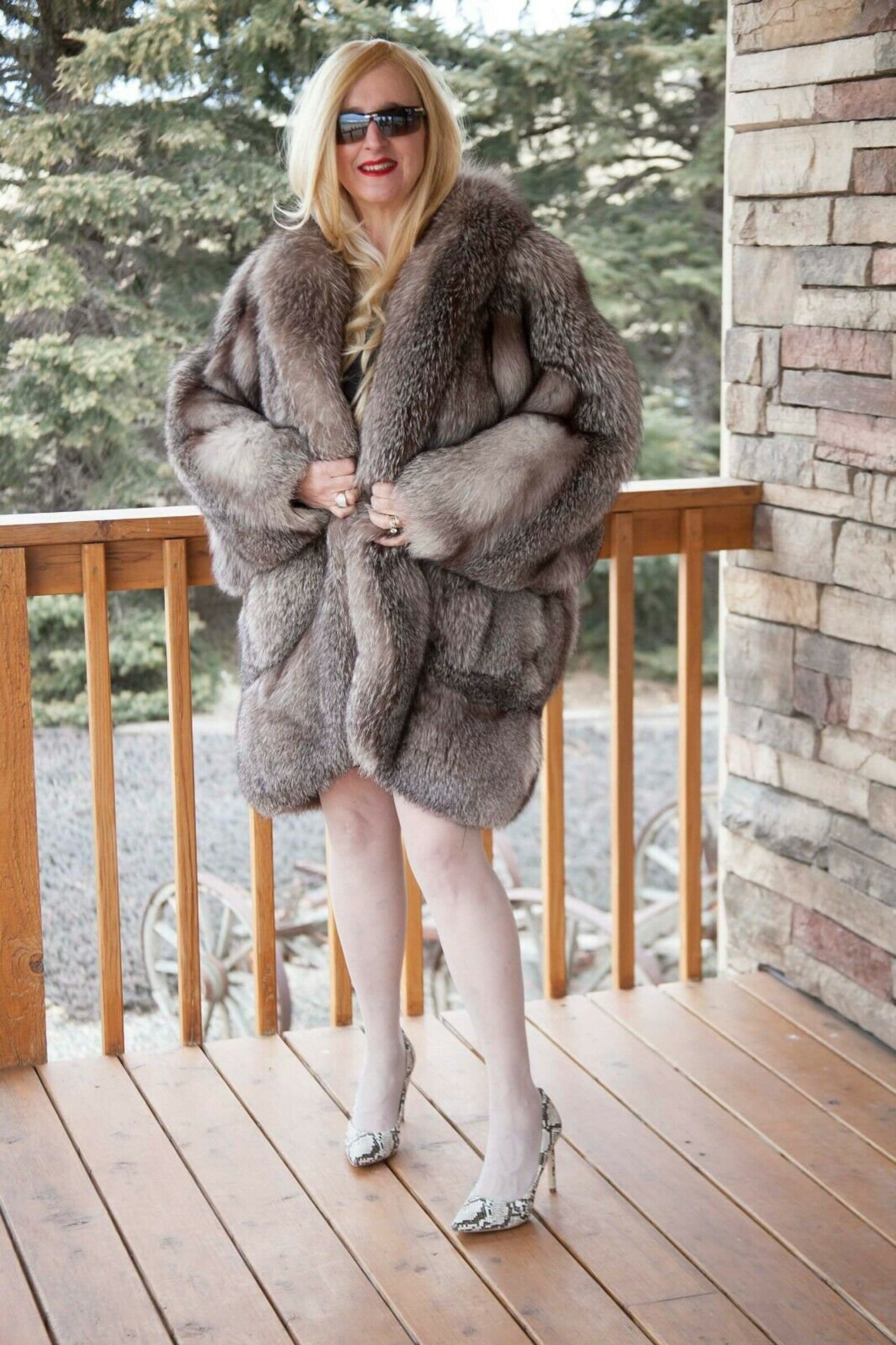 Natural Artic Silver Fox Fur Coat GORGEOUS - Etsy