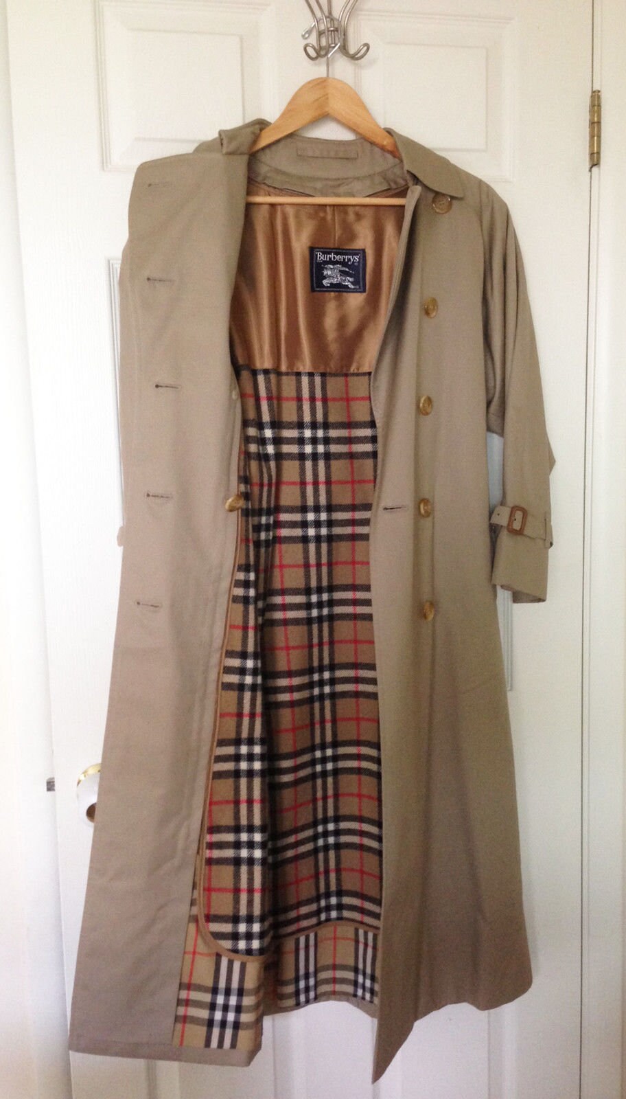 Burberry Trench Coat Full Length Gabardine With Nova Check - Etsy