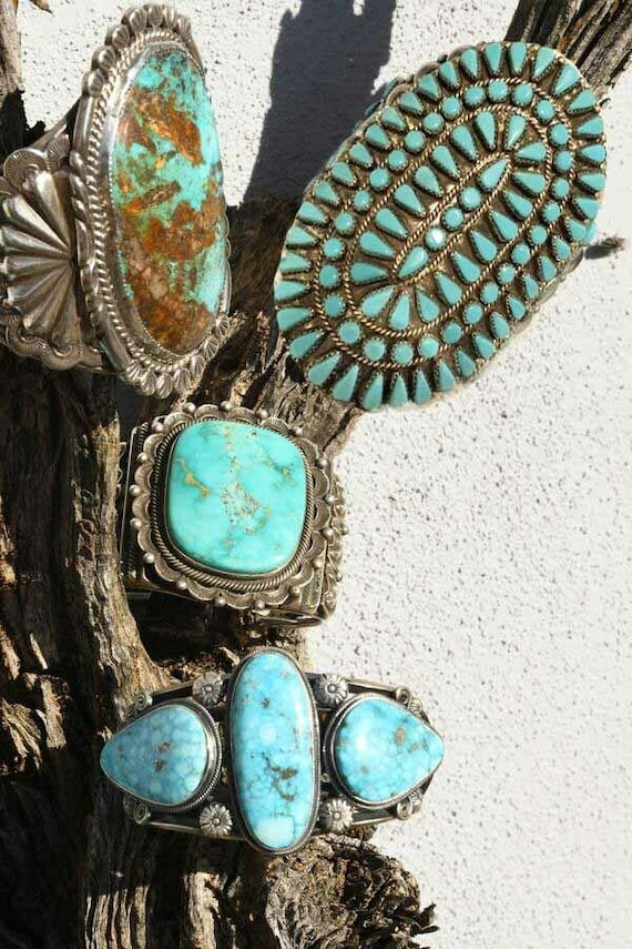 MASSIVE Vintage Navajo Turquoise Cuff Bracelet Ste