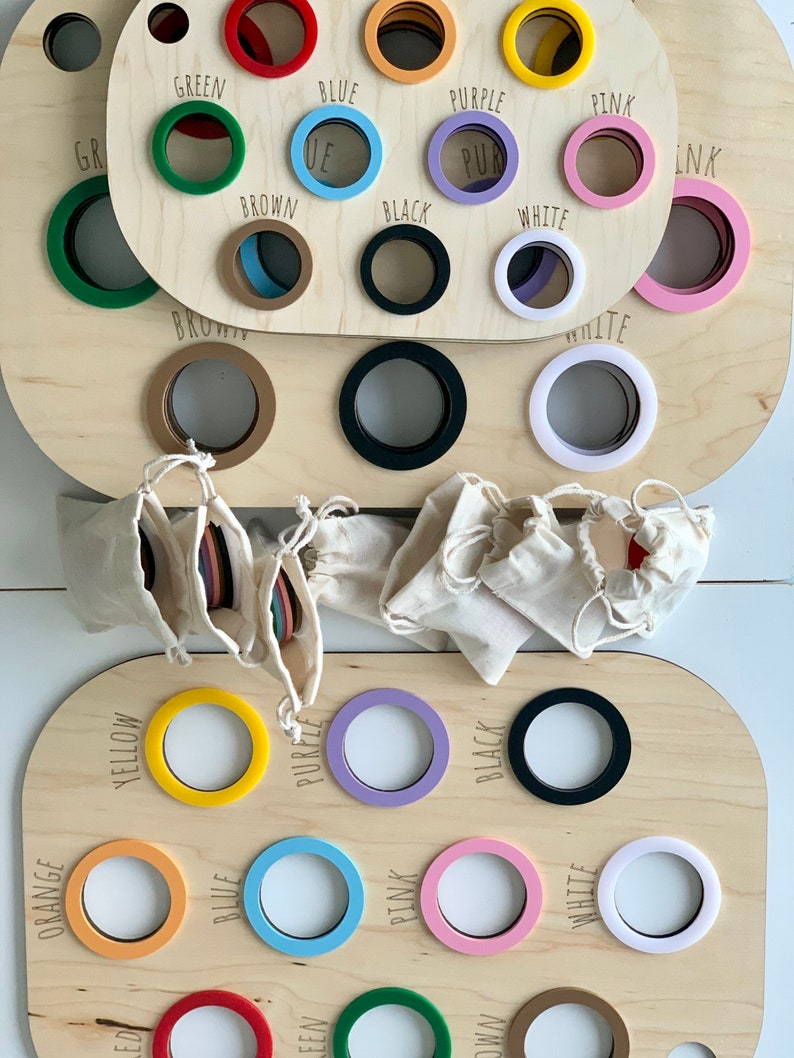 Rainbow Color Sorting Insert With Matching Discs to Drop Through for ...