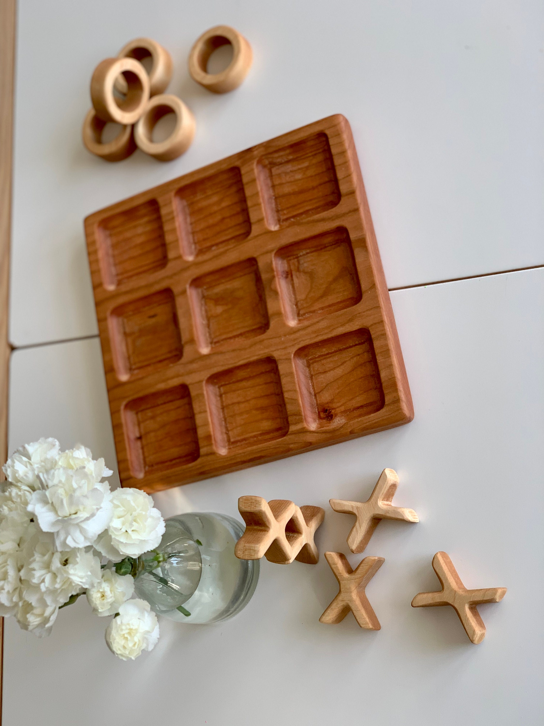 Asiatic Craft 5x5 Wood Tic Tac Toe Noughts and Crosses Board Game XOXO  Family Kids Adults