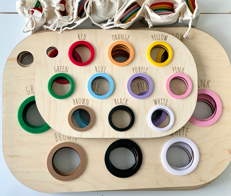 Rainbow Color Sorting Insert With Matching Discs to Drop Through for ...