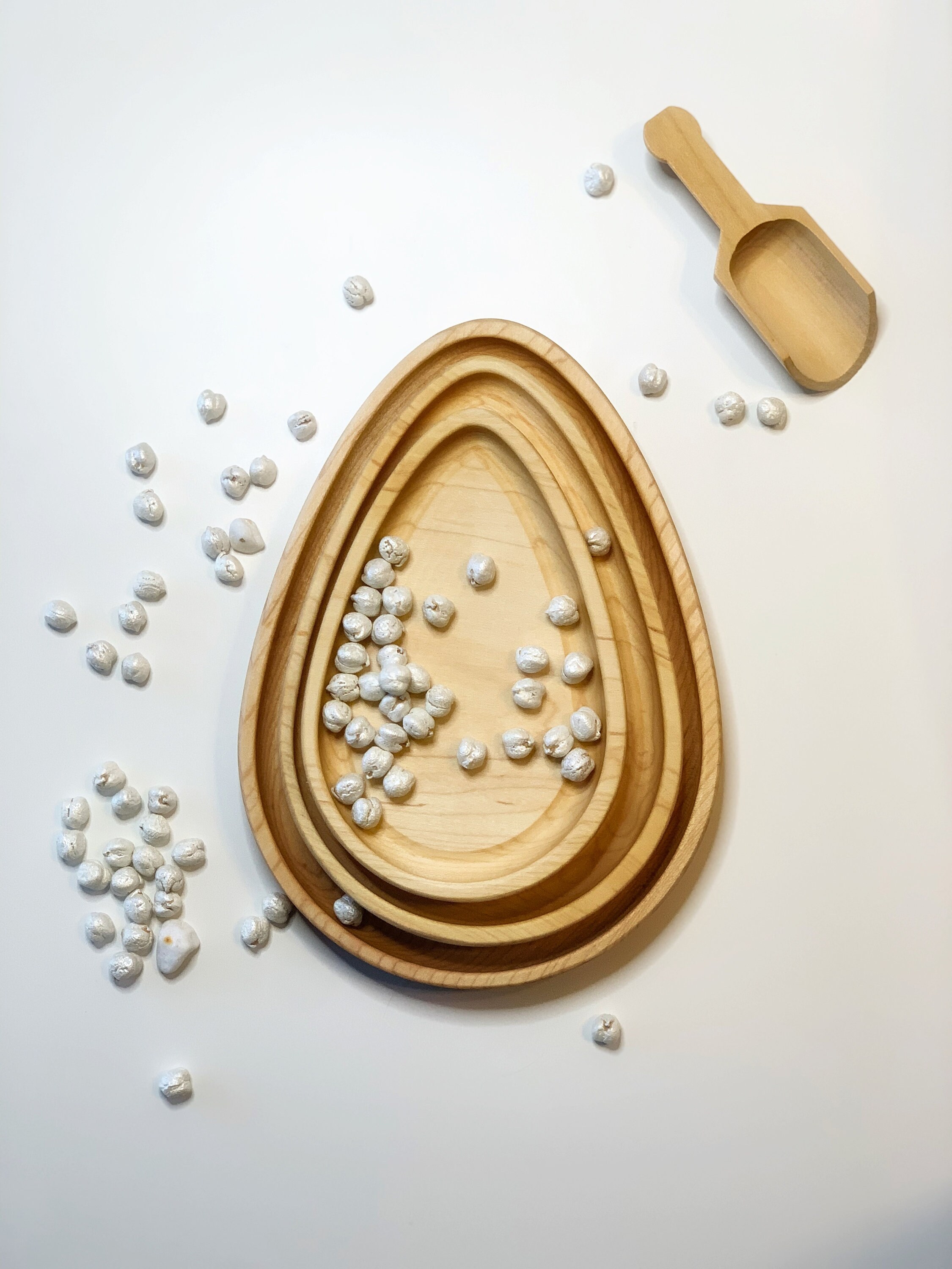 Wood Sensory Tray Wood Sorting Tray Egg Plates Stacking Plates Wood ...