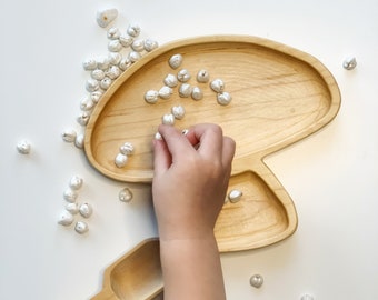 Wood Sensory Tray | Mushroom Plate | Kids Gift | Flisat | Homeschool | Montessori | Sensory Bin | Wood Toys | Educational Toy | Sensory Play